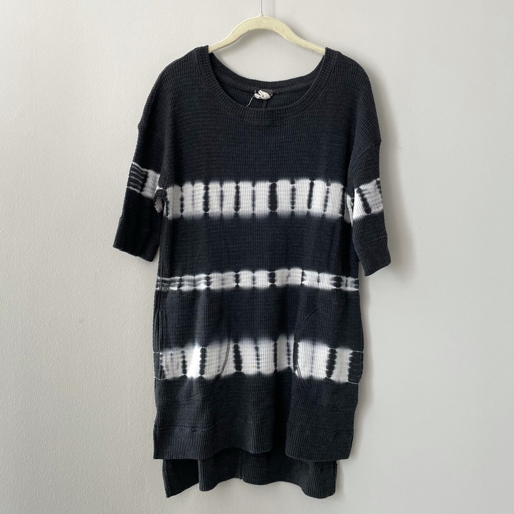 Free People Tie Dye Short-Sleeve Crewneck Long Sweater Tunic